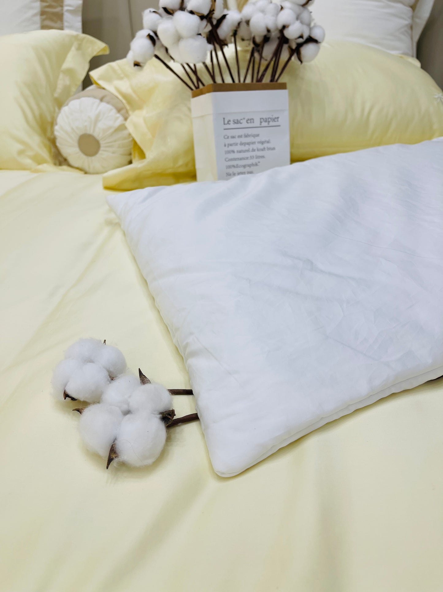 Premium 100% Mulberry Silk filled Pillow Insert Pima cotton cover
